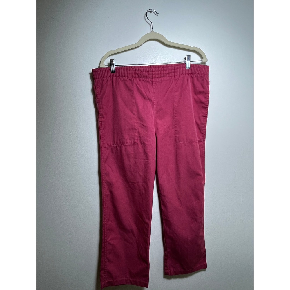 Vintage Woolrich Woman Hampton Rose Pink Elastic Waist Pants Size M WPL‎ 6635